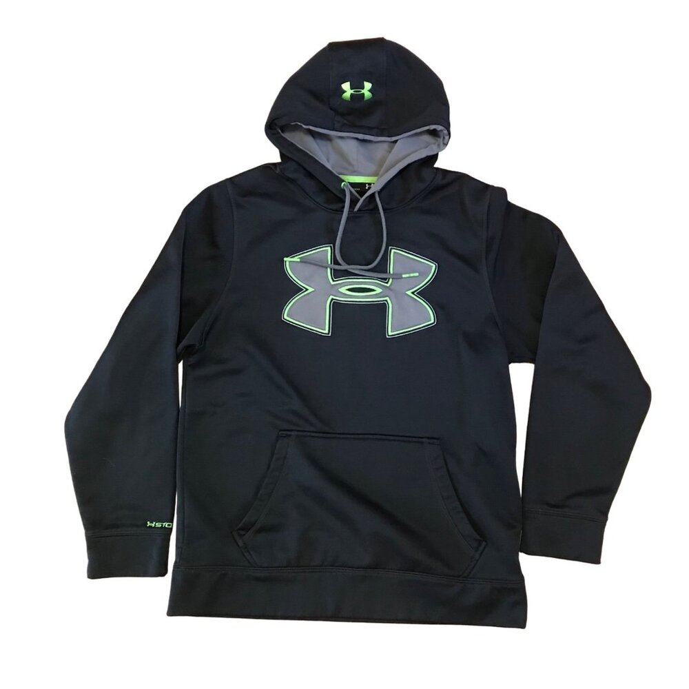 Under Armour Hoodie Youth  Size YXL Black Grey Green Loose Fit